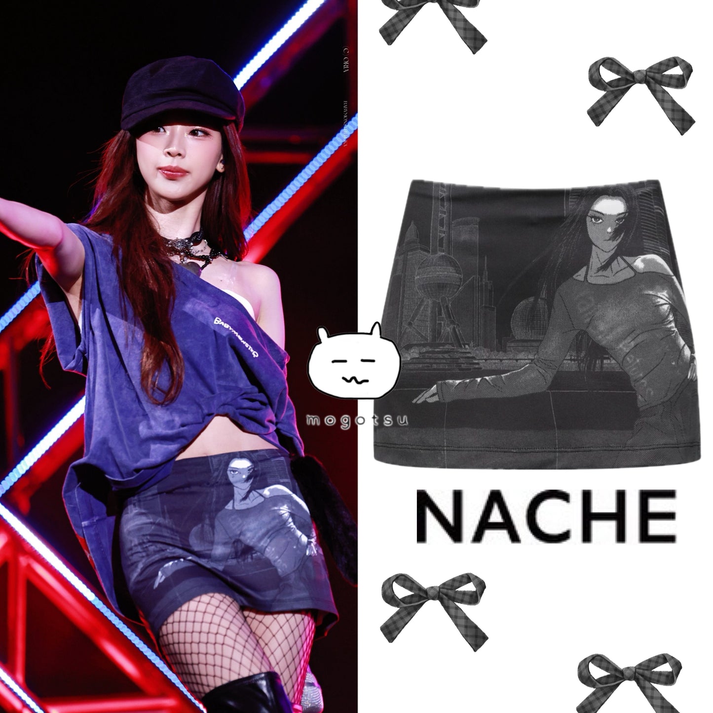 DRAWING SKIRT PANTS BLACK
