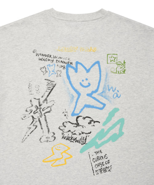 Spray Graphic Short Sleeve T-shirt Light Gray