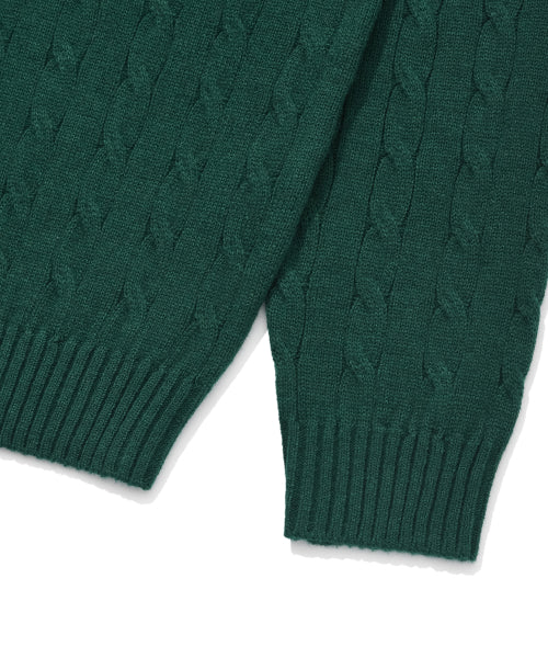 Basic Cable Organization Pullover Green