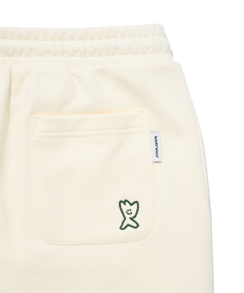 typo graphic sweatpants cream