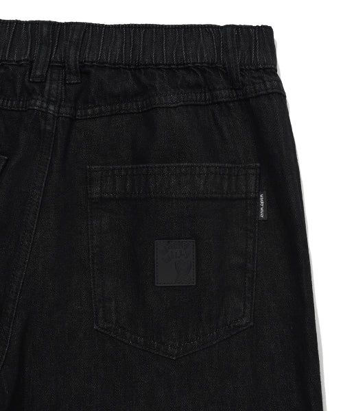 straight denim pants black
