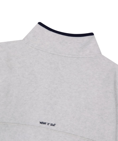 Logo Wafer fleece pullover sweatshirt light gray