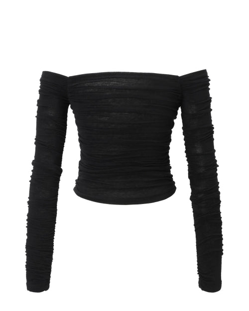 Shirring Scarf Top (black)
