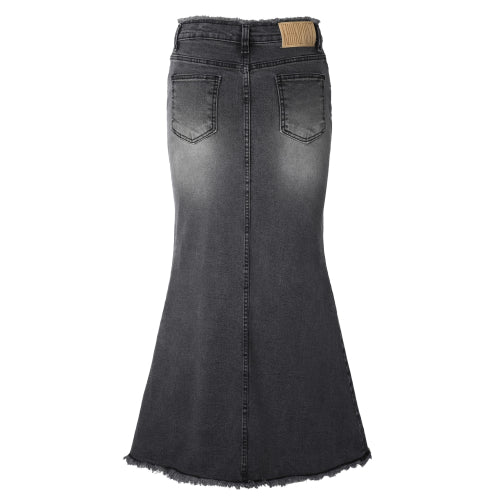 Mermaid Denim Skirt (gray)