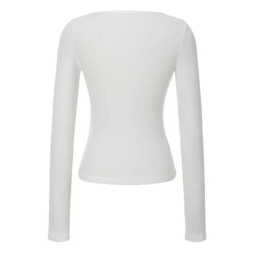Basic U-neck T-shirt (ivory)