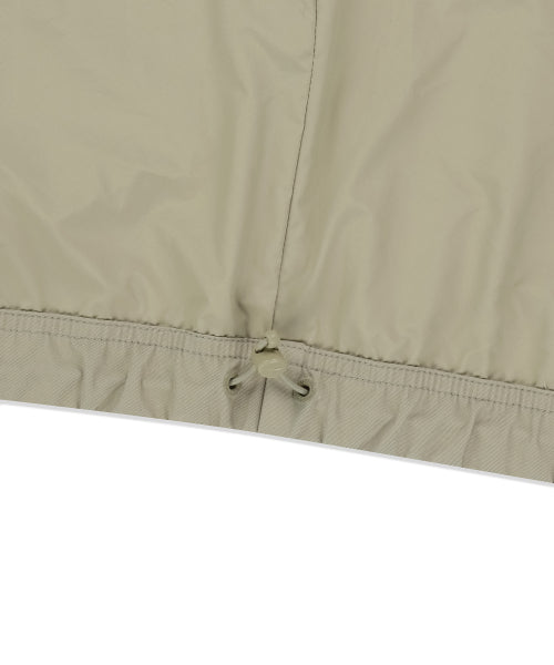 Basic Cotton Hooded Windbreaker Beige