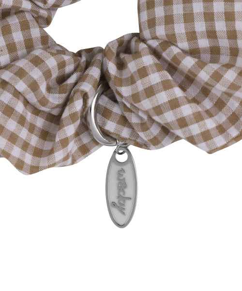 Women's Metal Decorated Scrunchy Beige