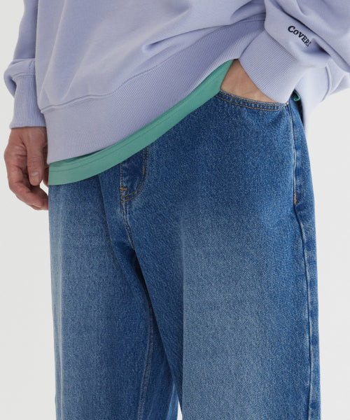 REGULAR-FIT WASHING DENIM PANTS