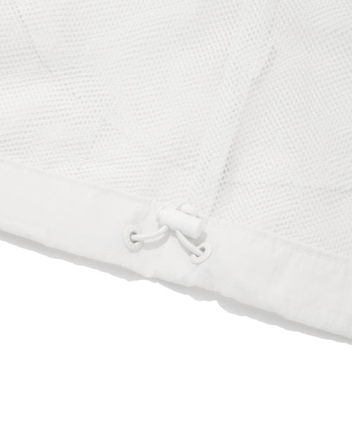 Women's Nylon Hooded Zip-Up Jumper White