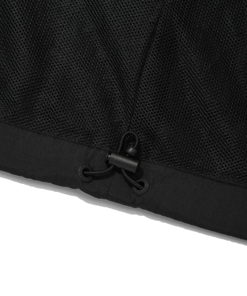 Women's Nylon Hooded Zip-Up Jumper Black