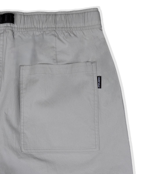 Webbing Belt Puttig Cotton Pants Light Gray