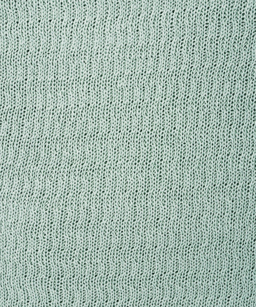 One point short sleeve pullover knit green