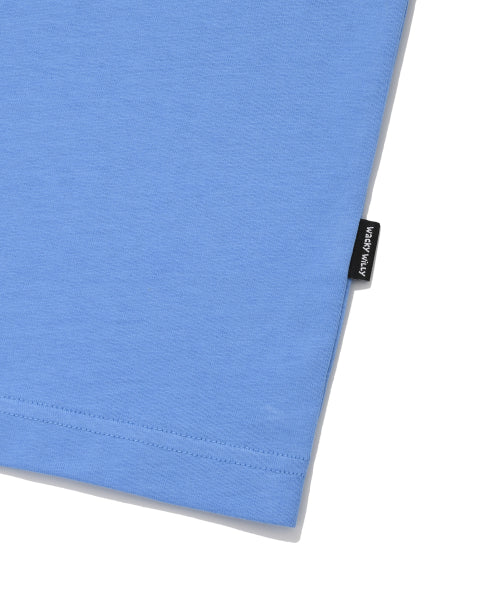 Big typo short-sleeved T-shirt blue