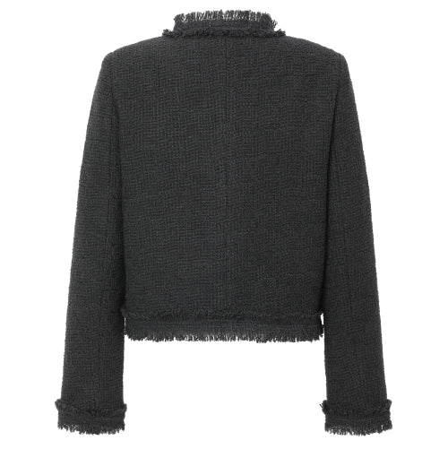 Antique Crop Tweed Jacket (gray)