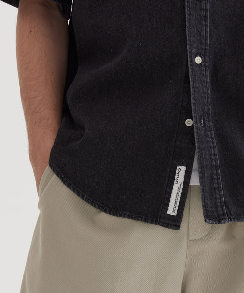 C LOGO DENIM HALF SHIRTS