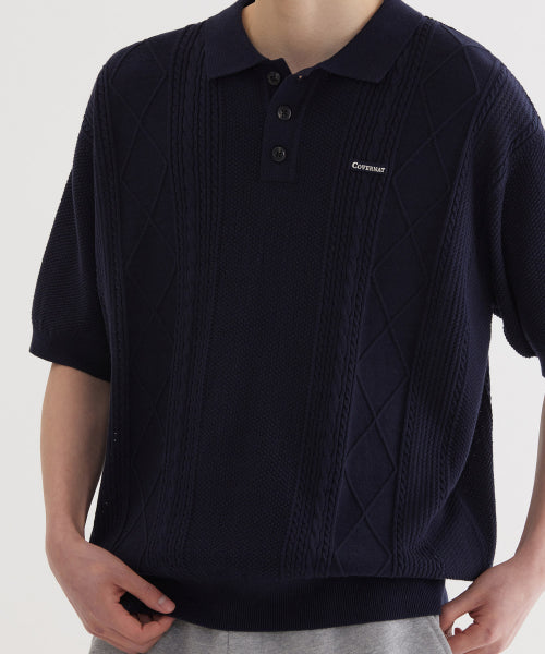 SMALL AUTHENTIC OPENWORK CABLE HALF KNIT