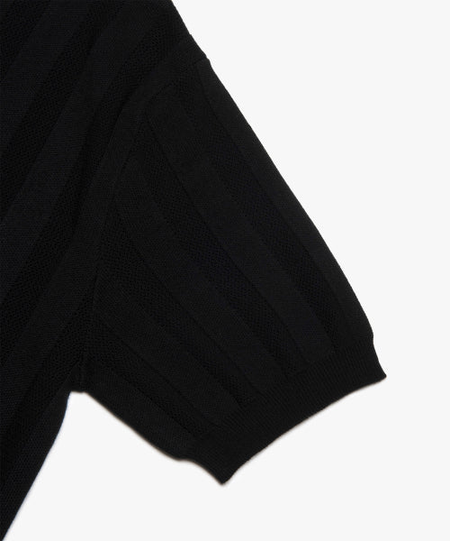 MESH KNIT POLO SHIRT black