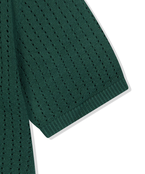 typo wappen skash collar short-sleeved knit green