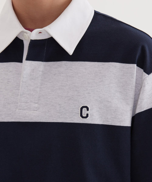 C LOGO RUGBY COLLAR T-SHIRT