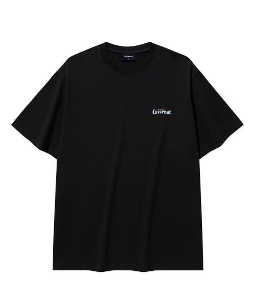 Cool Cotton Surf Motion Graphic T-Shirt New Black
