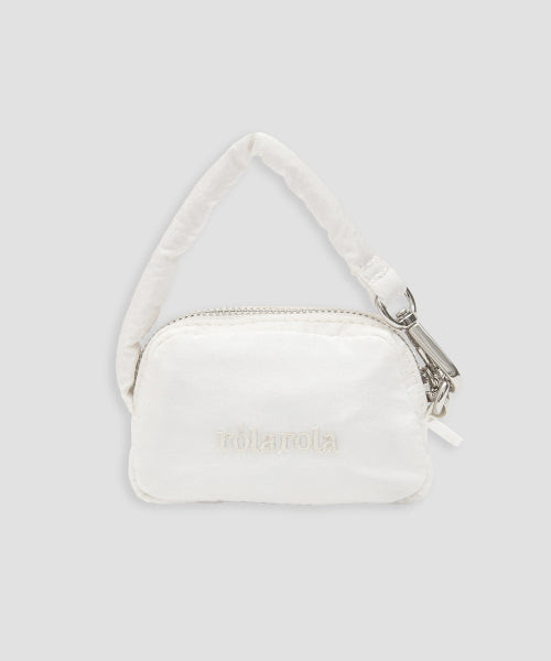 RIBBON MINI BAG KEYRING WHITE