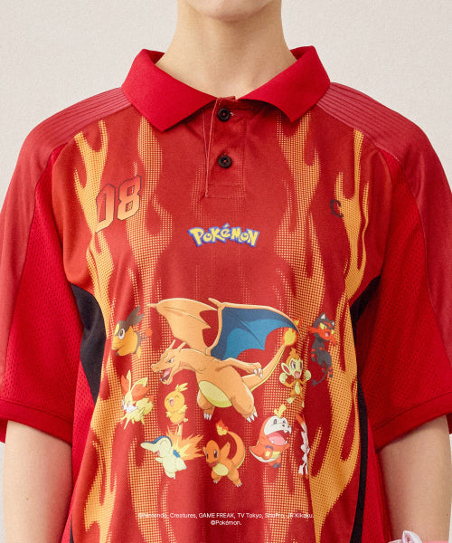 POKEMON SPIN JERSEY COLLAR T-SHIRT