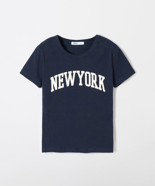 (QR) NEWYORK Slim fit short-sleeved T-shirt_SRPF38G91