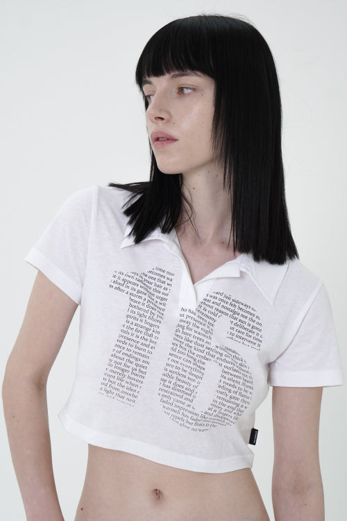 SIXTEEN COLLAR CROP TOP WHITE