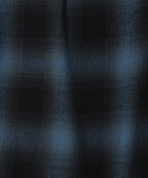 Dying Checkered Shirt Navy