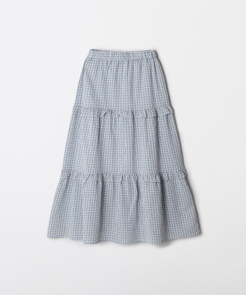 Check Teard Long Skirt_SPWHF49G04