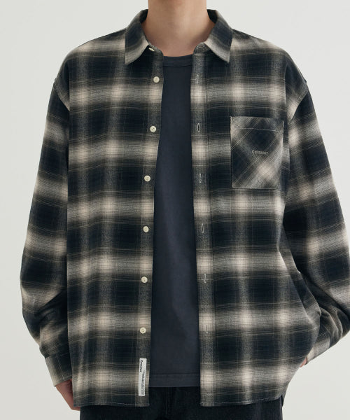 BRUSHED OMBRE CHECK SHIRT