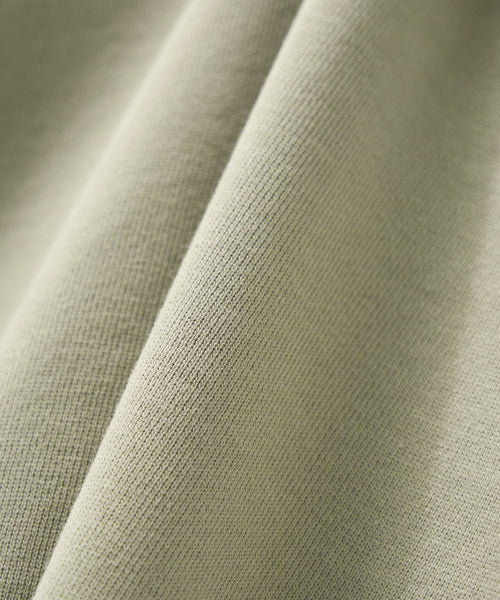 Satur Applique Round Neck Hoodie Sage Green