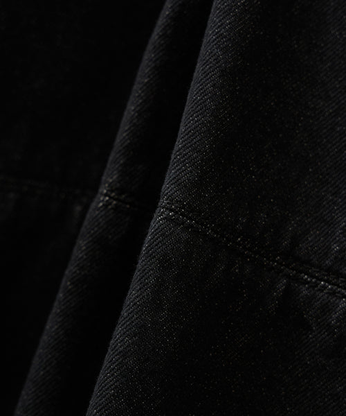 (W) Nonfade Denim Half Single Jacket Black