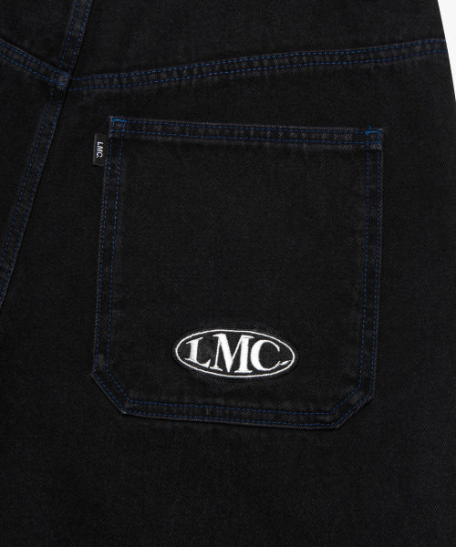 CNTRST ST DOUBLE KNEE DENIM PANTS black