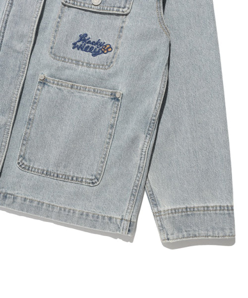 Women's pocket light denim jacket blue