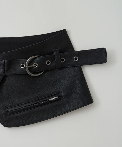 LAYERED POCKET BELT BLACK