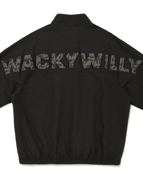 Back lettering high neck pull-up black