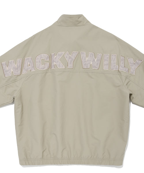 Back Lettering High-Neck Pull-Up Beige