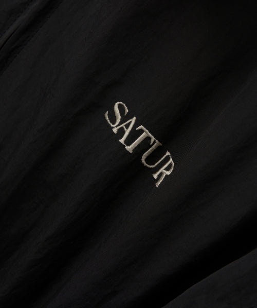 Maron Nylon Padded Bomber Jacket Black