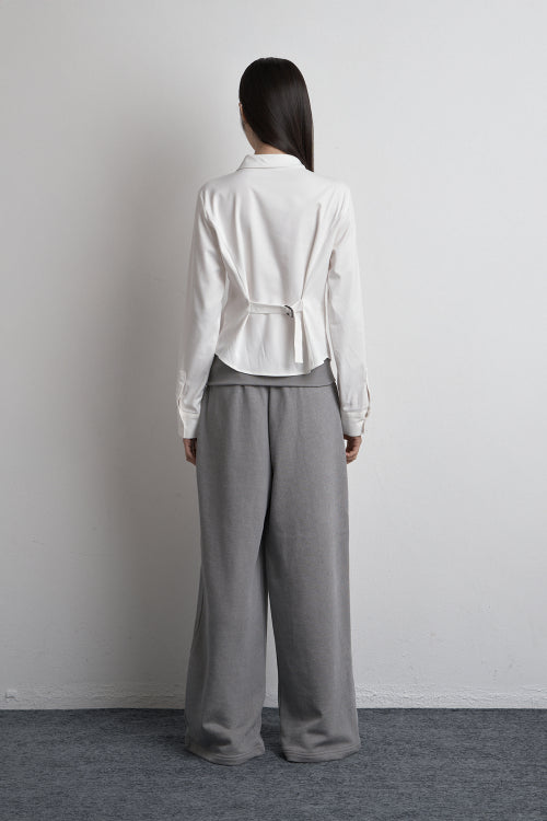 DIAGONAL UNBALANCED SHIRT WHITE