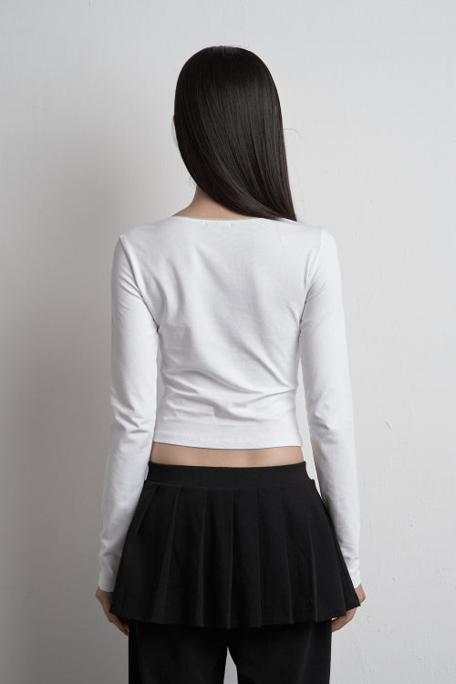 TWIN LACE LONG SLEEVE WHITE