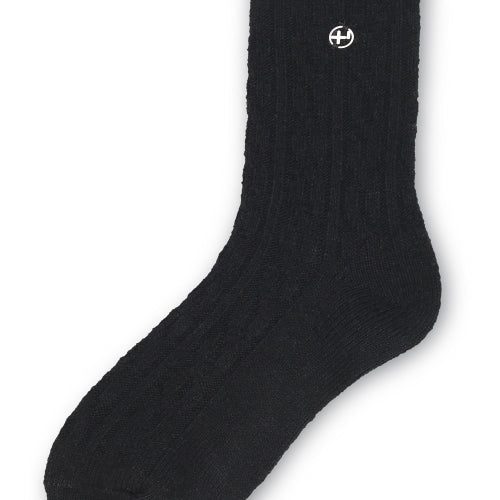 Cable Knit Socks Black FLOTFA3L08