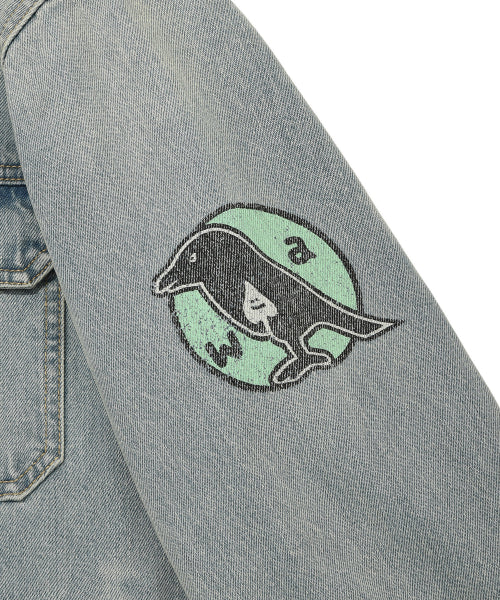Denim patch tracker blue