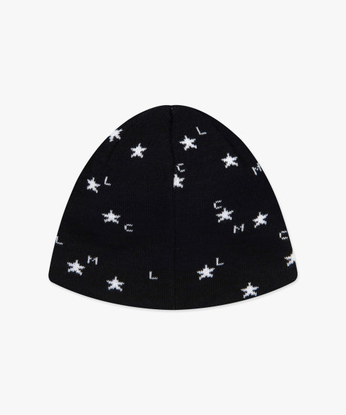 STAR UNCUFFED BEANIE black