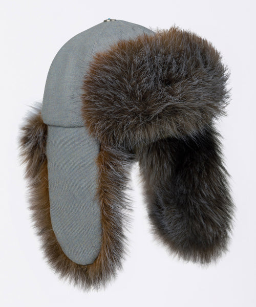 Wool Trooper Hat Blue Gray