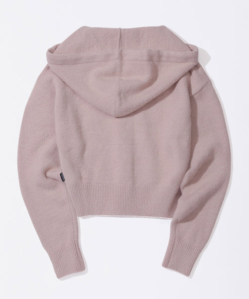 Ankh Boucle Knit Cardigan Pink