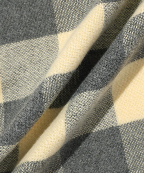 Checked Woven muffler yellow