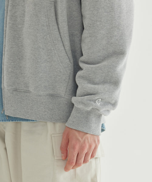 SMALL LOGO BRUSHED HOODIE ZIP-UP