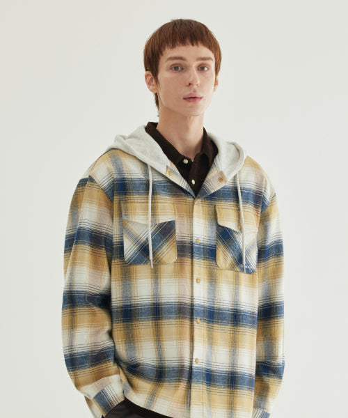 HOODED CHECK SHIRT