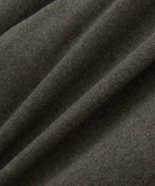 Wool Blend Wide Slacks Melange Gray